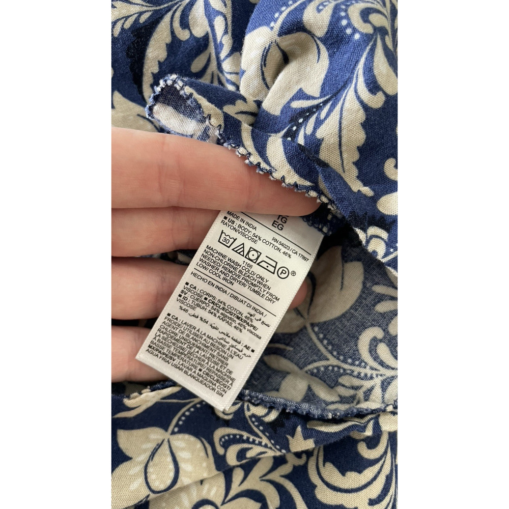 Old Navy Tiered Swing Dress Floral Ruffle Peasant Cottagecore Blue Womens XL - Picture 16 of 16